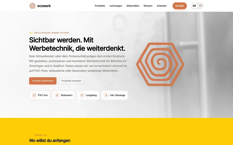 Screenshot des Projekts ecowerk