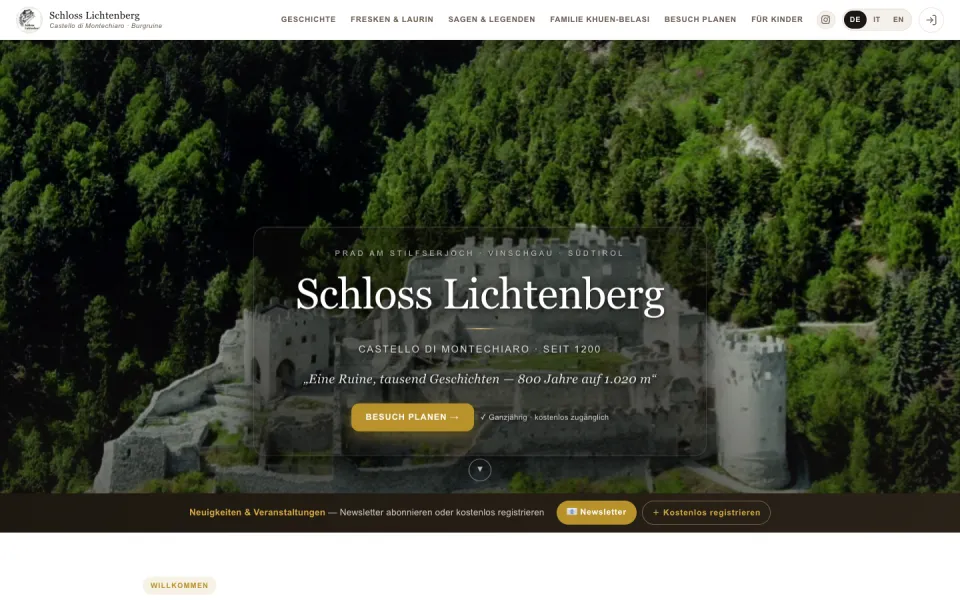Screenshot des Projekts Schloss Lichtenberg